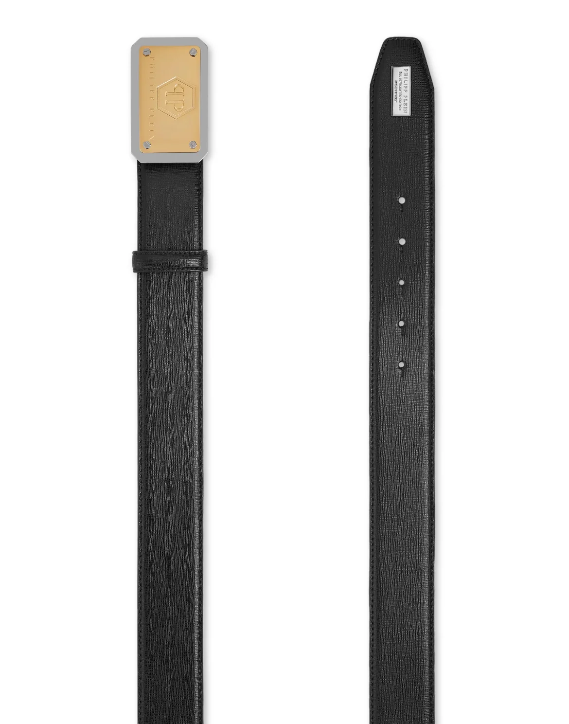 Leather Belt Hexagon, цвет: Черный