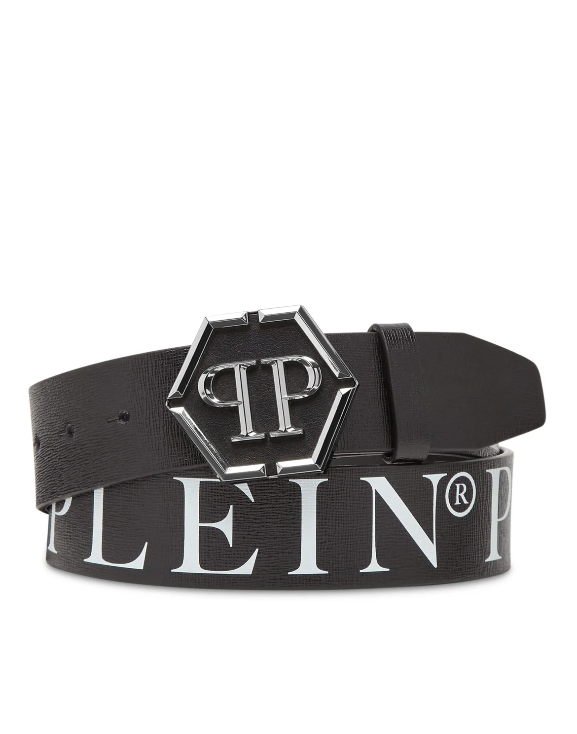 Leather Belt Hexagon, цвет: Черный
