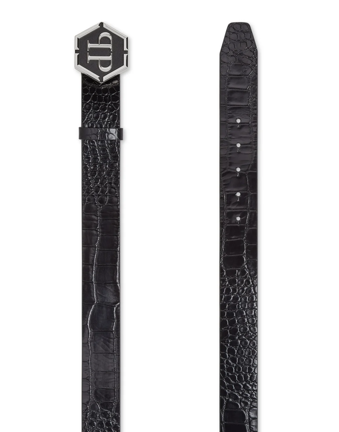 Leather Belt Hexagon, цвет: Черный