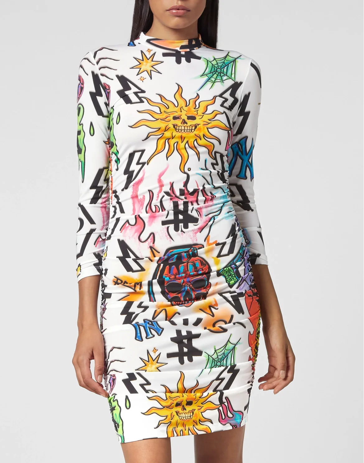 Short Dress LS Tattoo Monogram, цвет: Белый