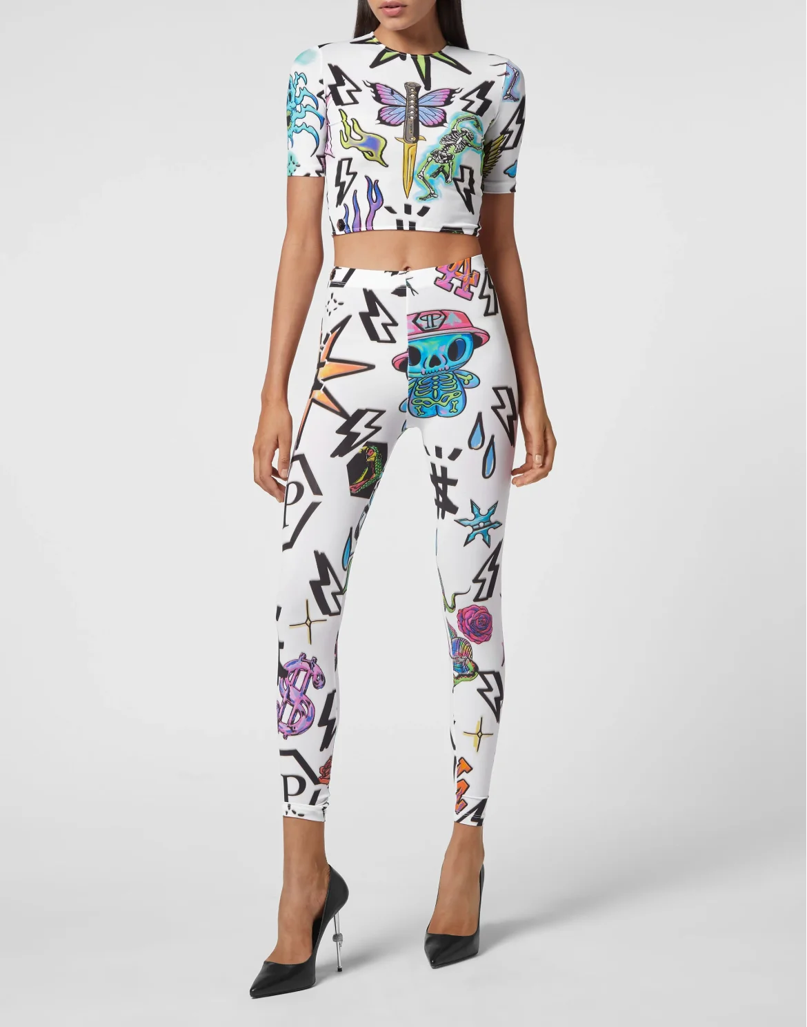 Leggings Tattoo Monogram, цвет: Белый
