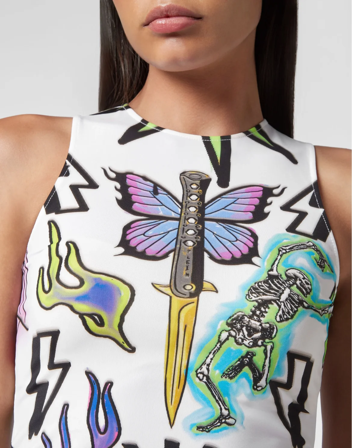 Crop Top Tattoo Monogram, цвет: Белый