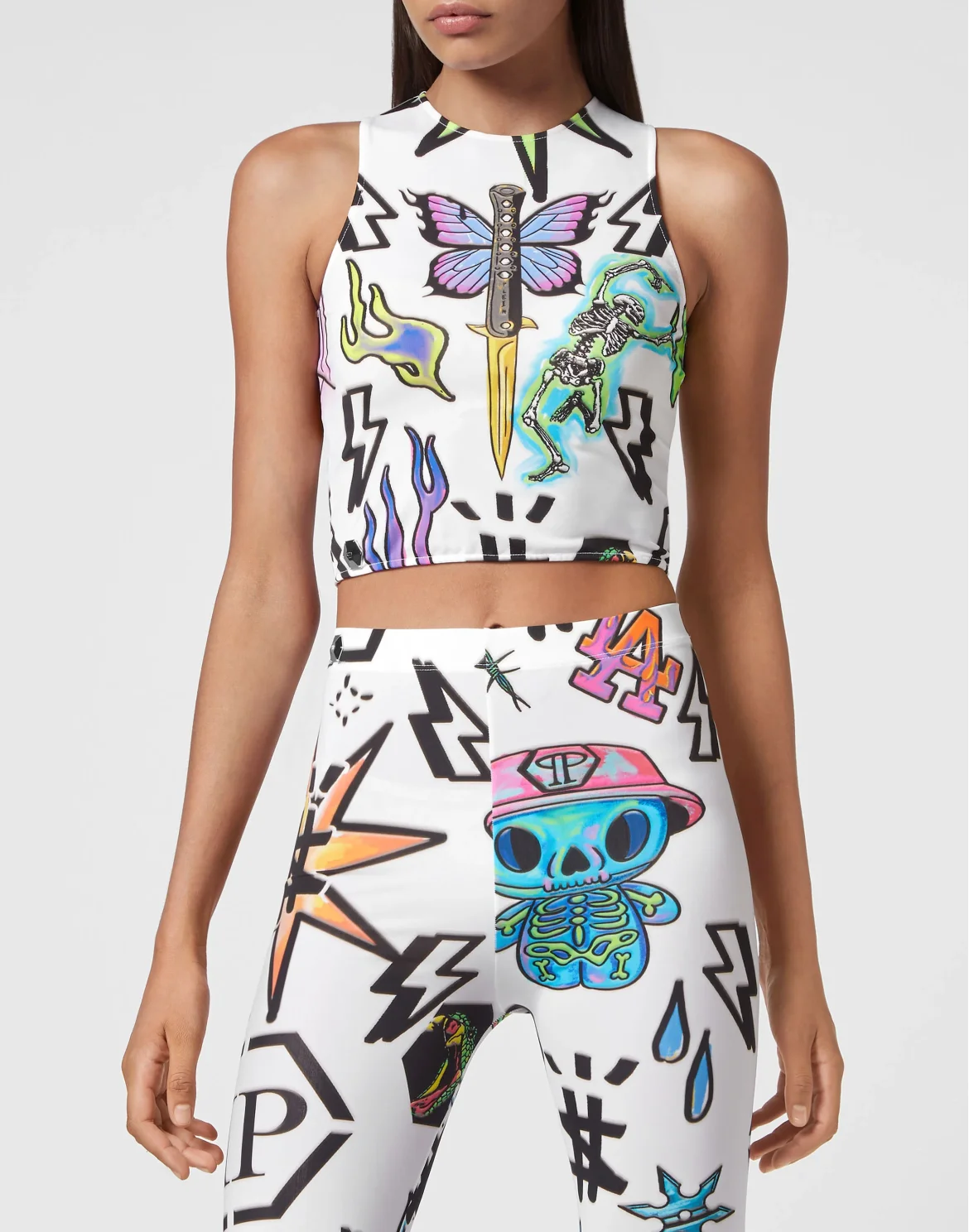 Crop Top Tattoo Monogram, цвет: Белый
