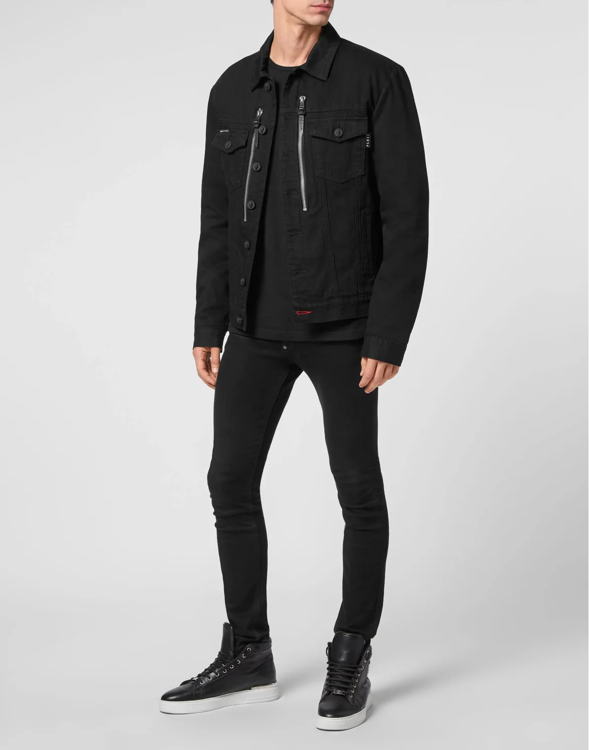 Denim Jacket Gothic Plein with Crystals, цвет: Черный