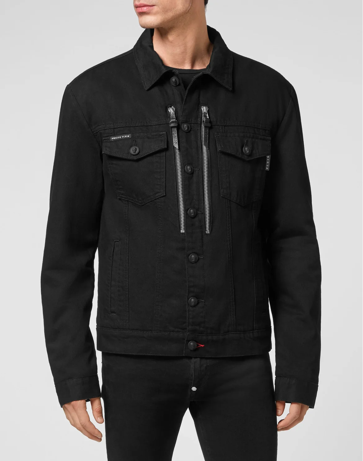 Denim Jacket Gothic Plein with Crystals, цвет: Черный