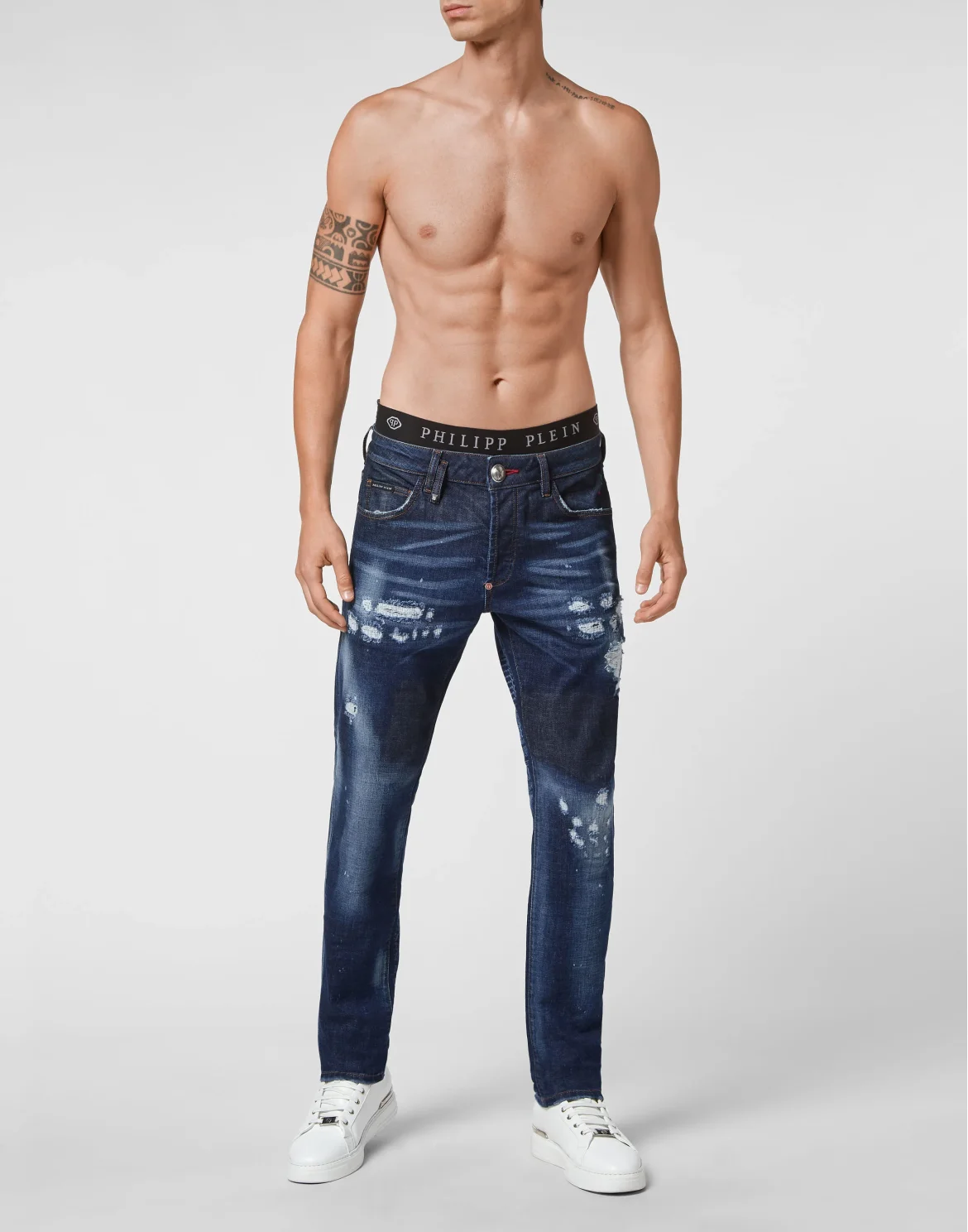Bandana  Denim Trousers Super Straight Cut Paisley, цвет: Синий