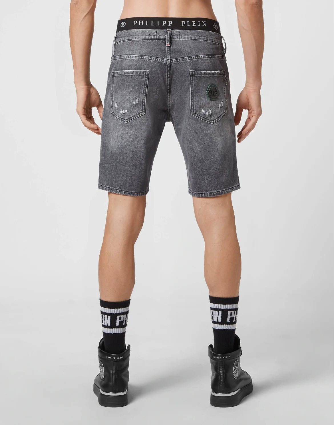 Denim Capri Shorts, цвет: Серый