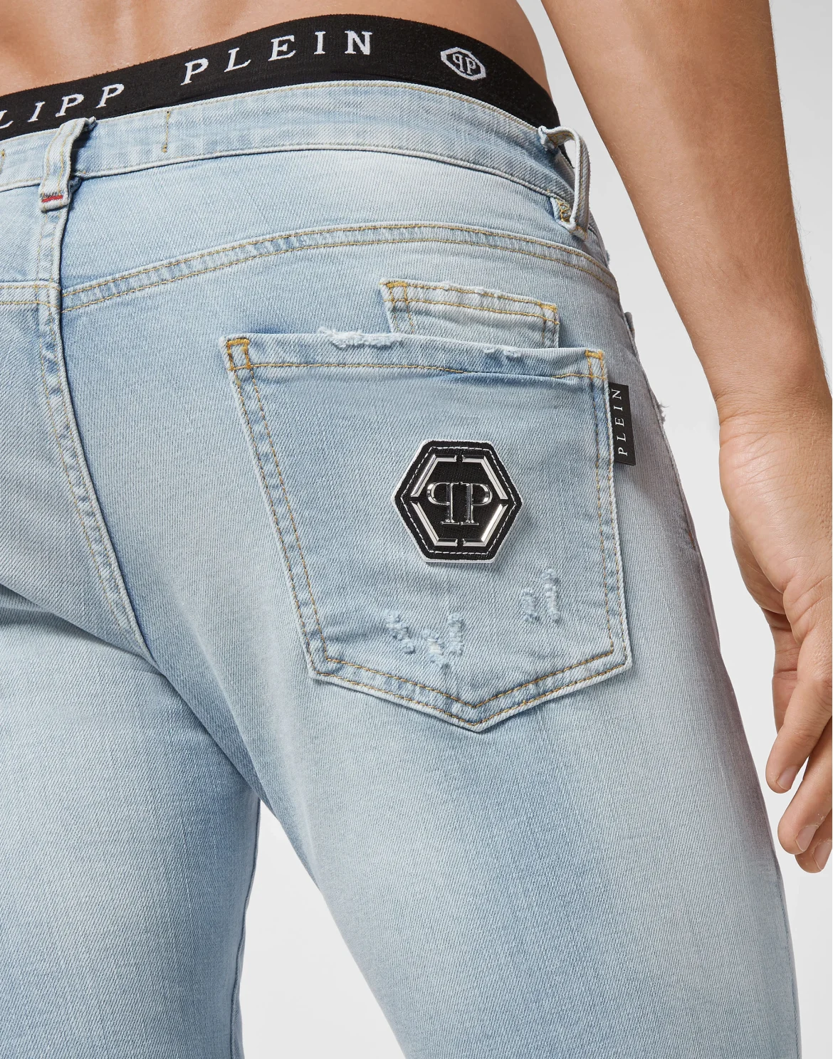 Denim Trousers Straight Cut Destroyed, цвет: Голубой