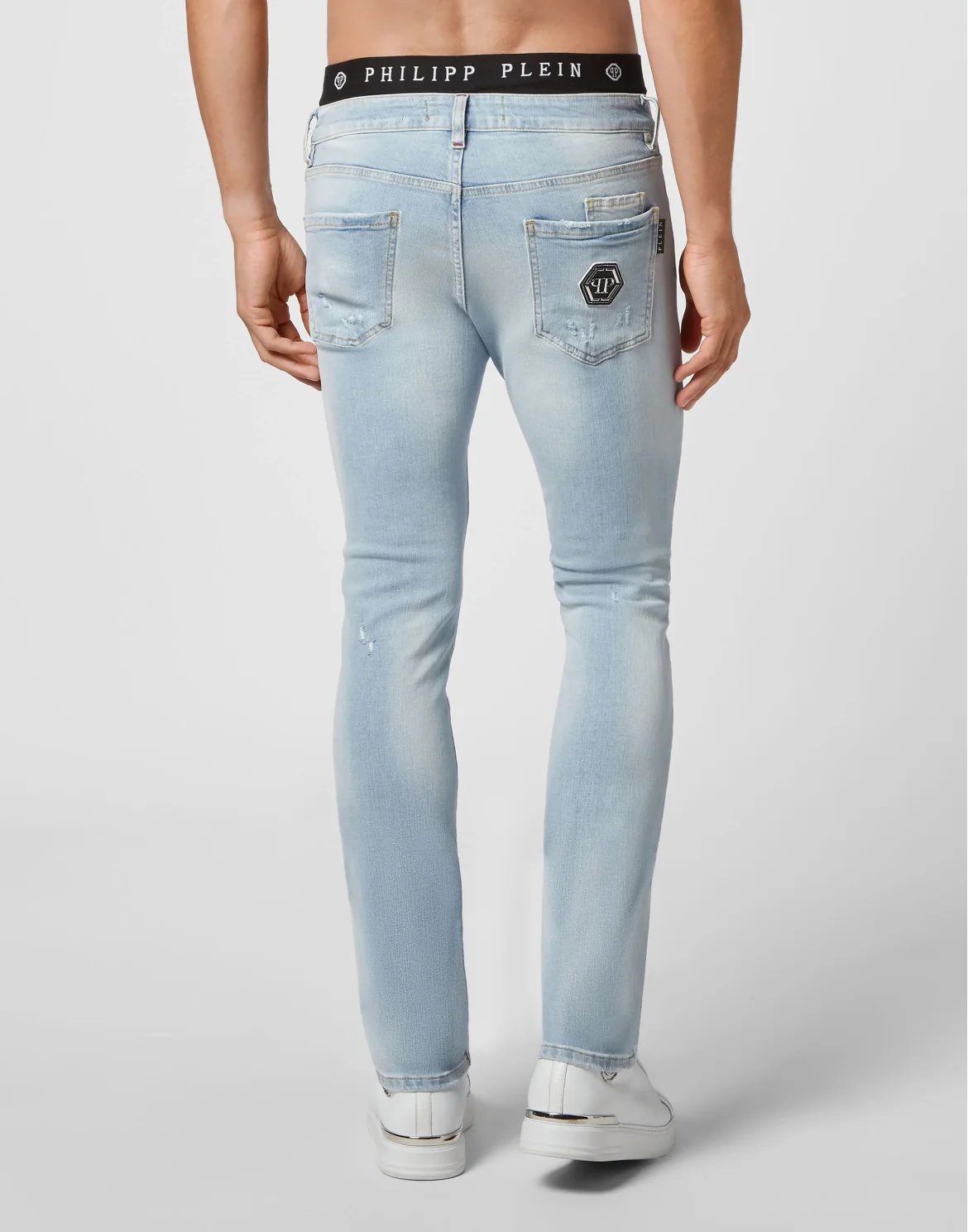 Denim Trousers Straight Cut Destroyed, цвет: Голубой