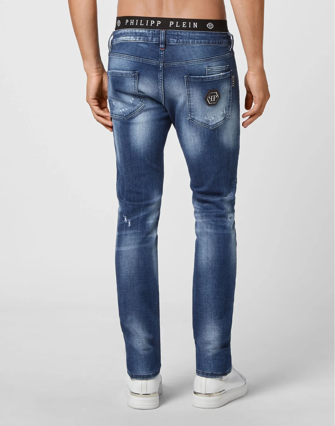 Denim Trousers Super Straight Cut Destroyed, цвет: Синий