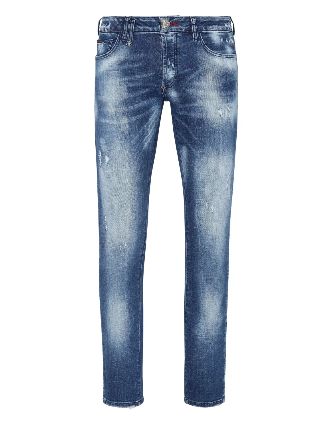 Denim Trousers Super Straight Cut Destroyed, цвет: Синий
