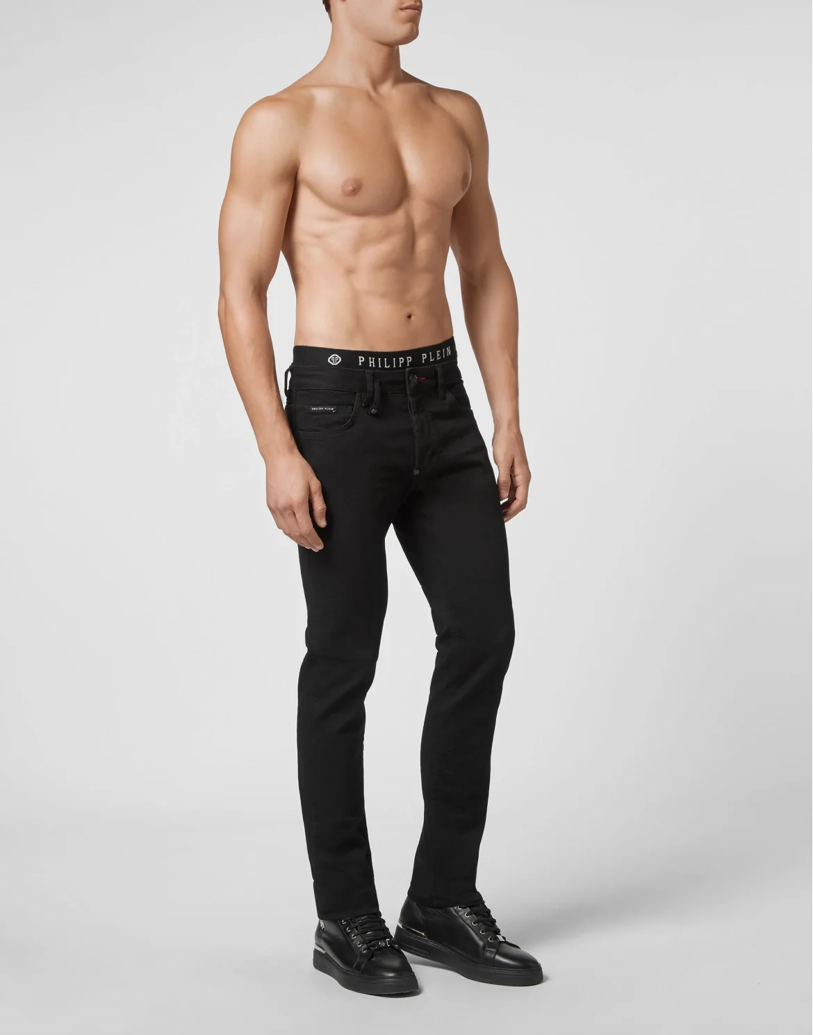 Denim Trousers Super Straight Cut Iconic Plein, цвет: Черный