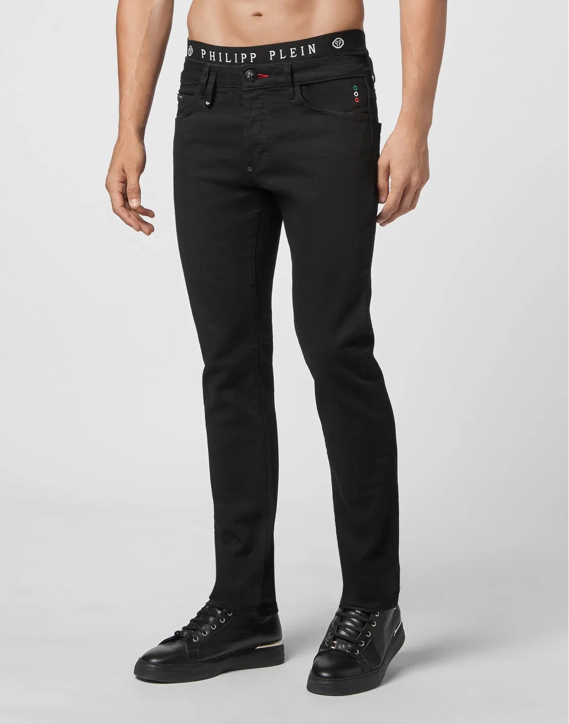 Denim Trousers Super Straight Cut Iconic Plein, цвет: Черный
