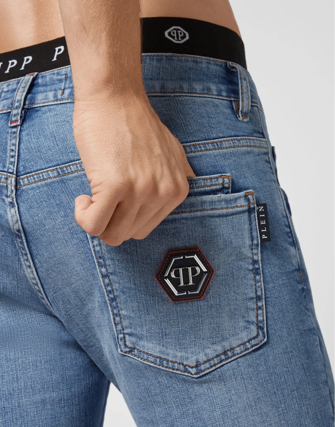 Denim Trousers Super Straight Cut Iconic Plein, цвет: Синий
