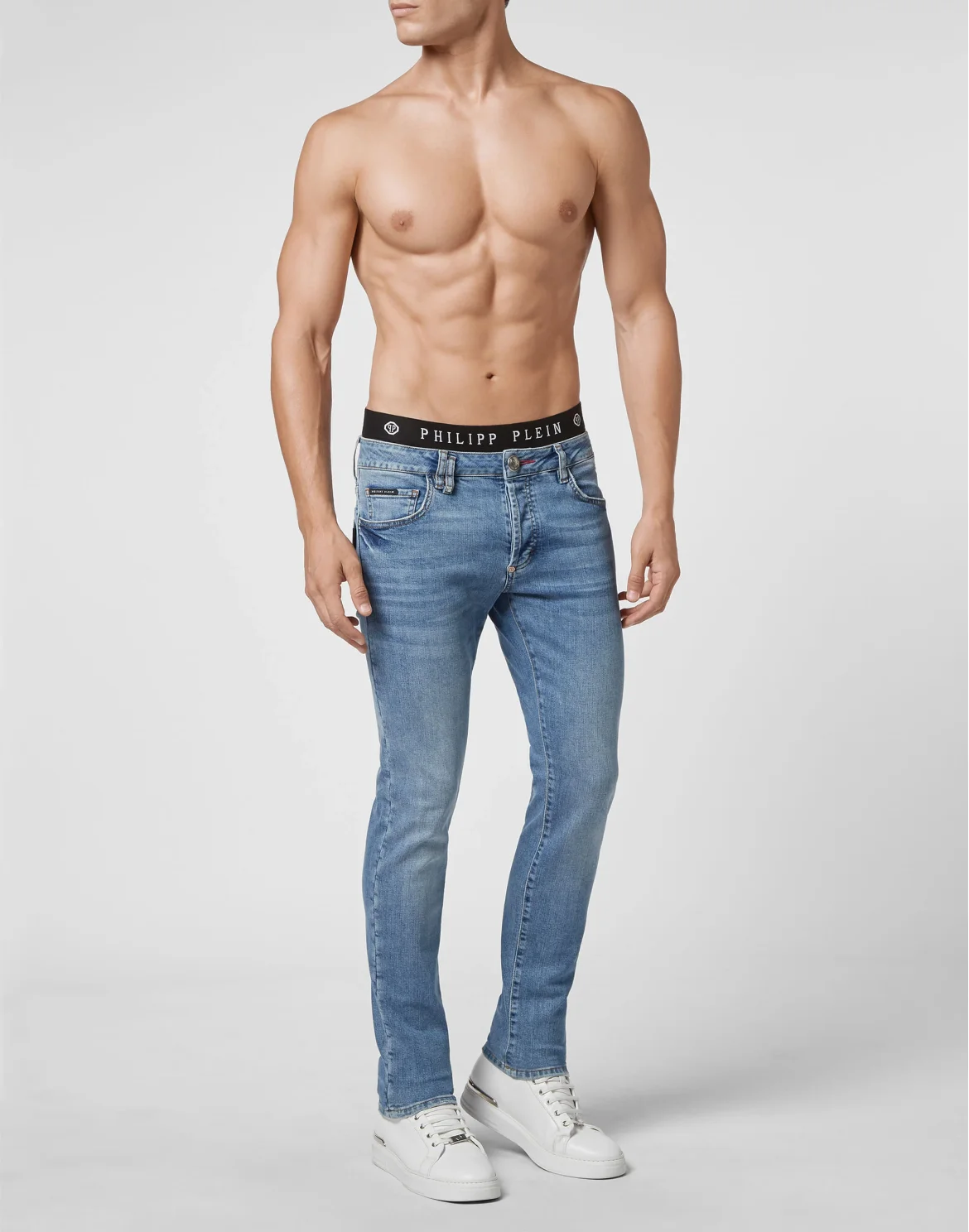 Denim Trousers Super Straight Cut Iconic Plein, цвет: Синий