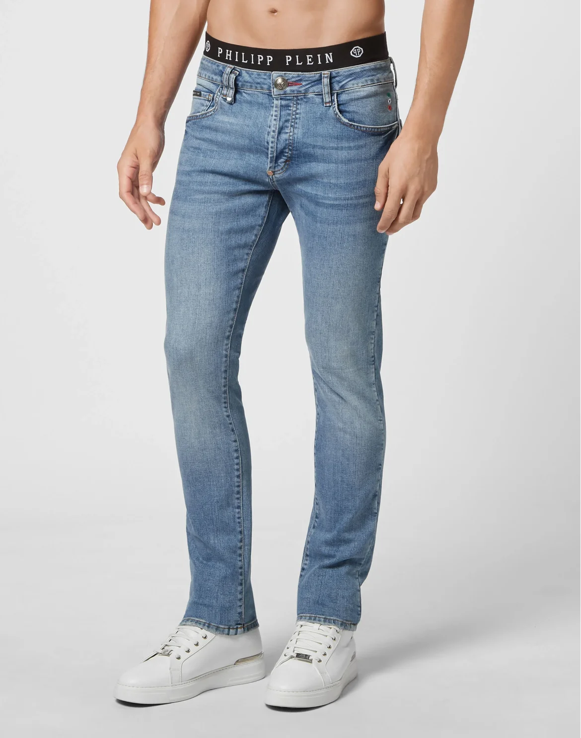 Denim Trousers Super Straight Cut Iconic Plein, цвет: Синий