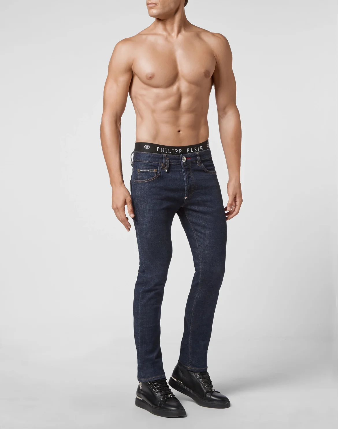 Denim Trousers Super Straight Cut Iconic Plein, цвет: Синий
