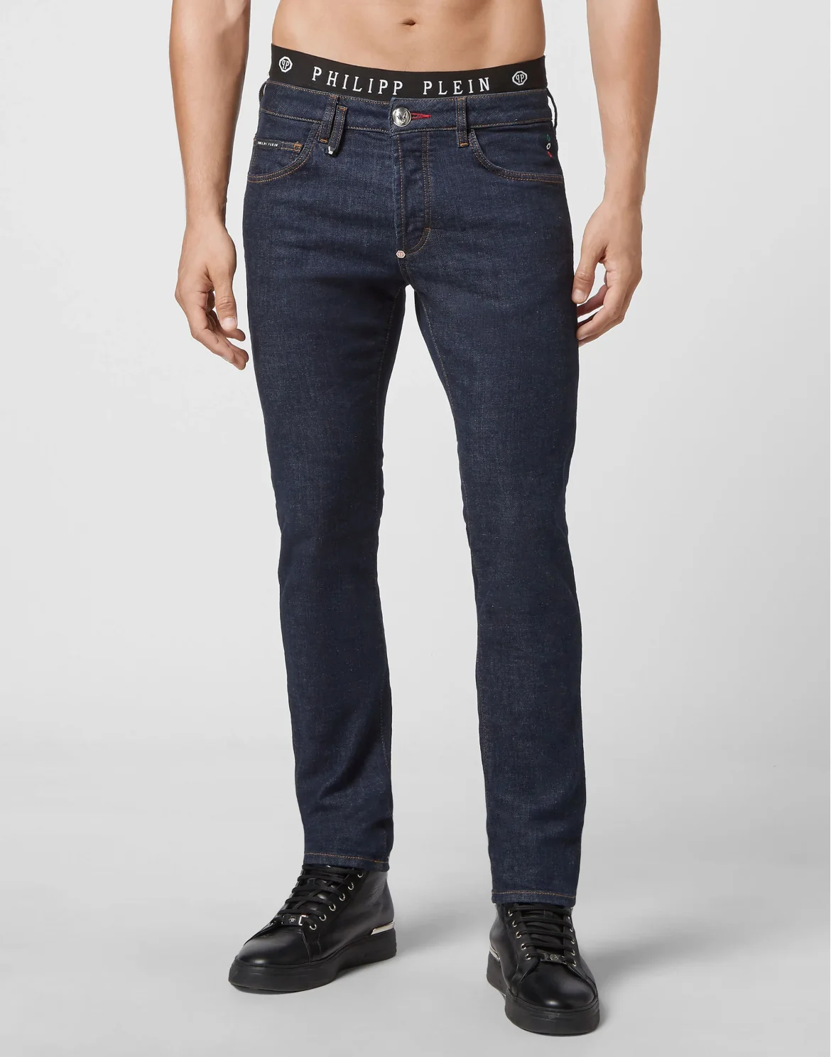 Denim Trousers Super Straight Cut Iconic Plein, цвет: Синий