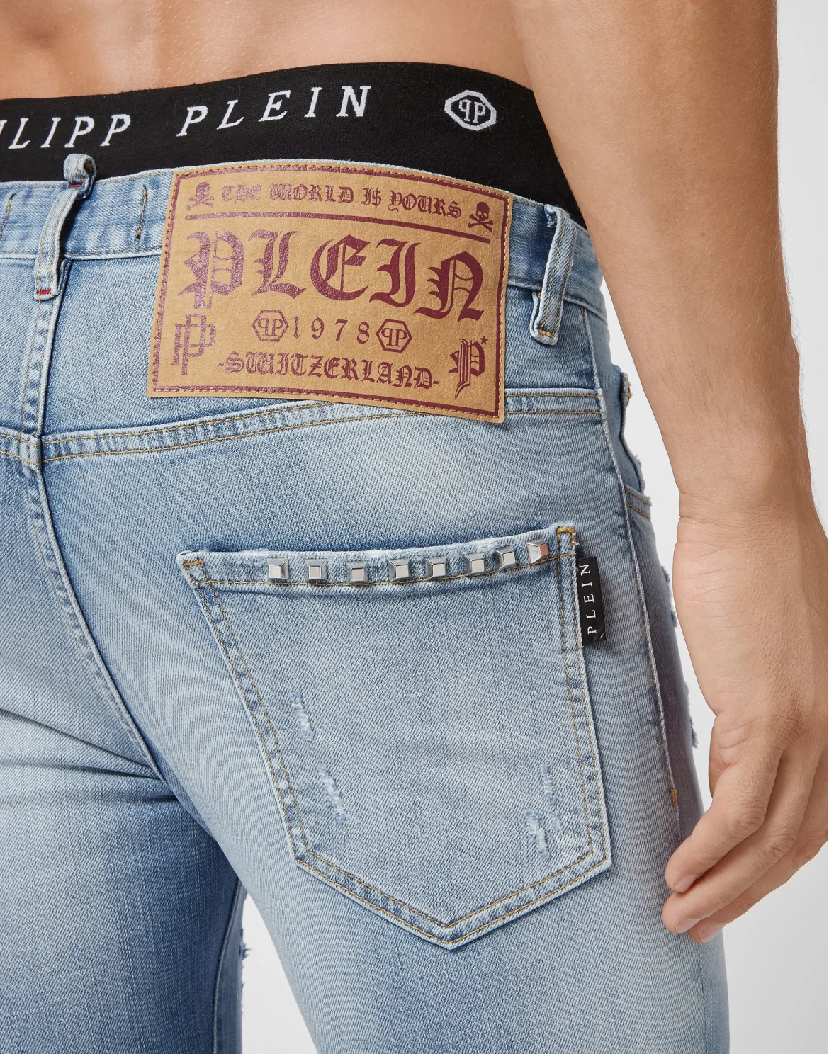 Denim Trousers Skinny Studs, цвет: Голубой