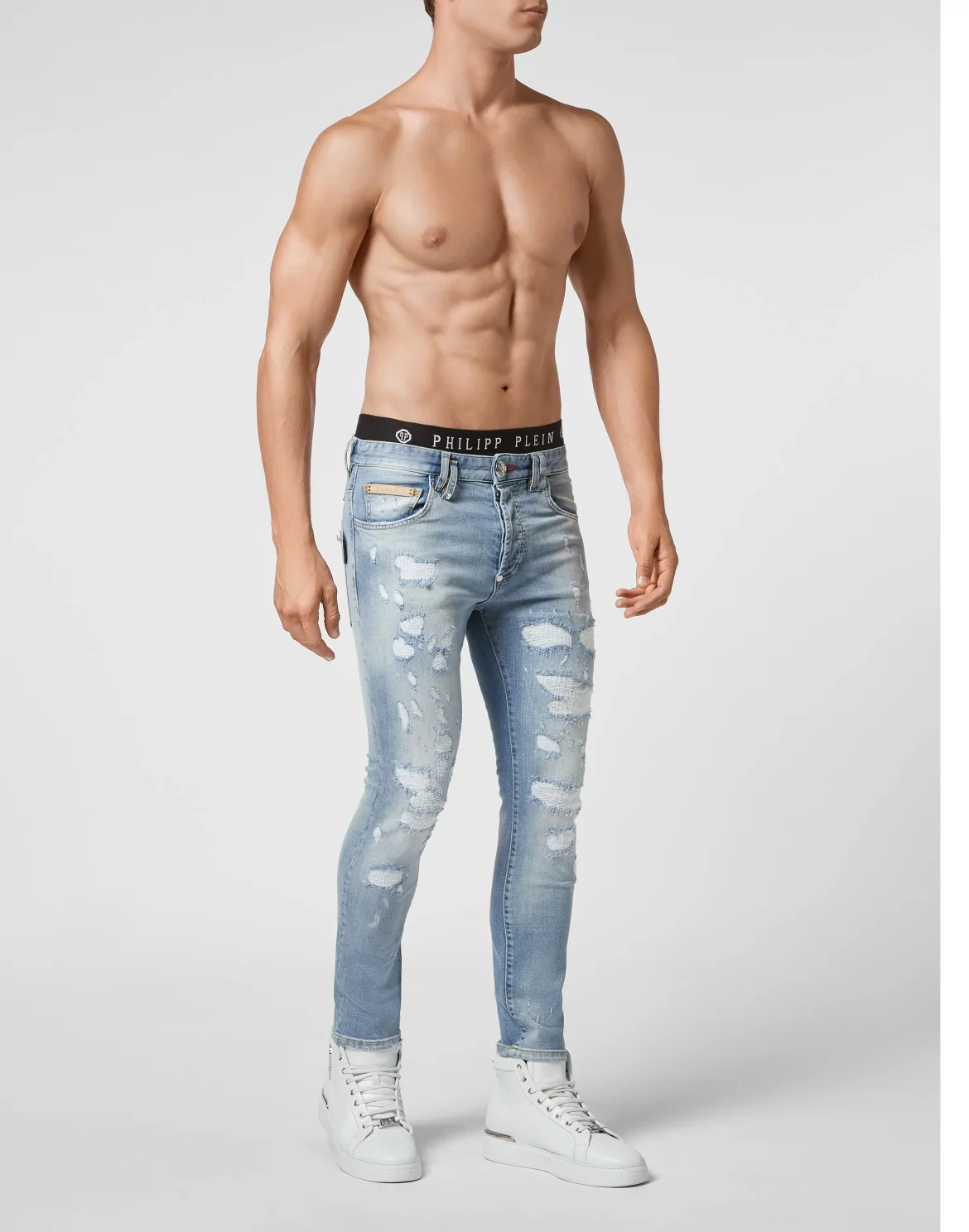 Denim Trousers Skinny Studs, цвет: Голубой