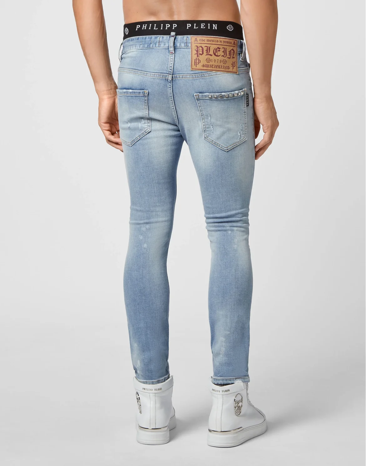 Denim Trousers Skinny Studs, цвет: Голубой