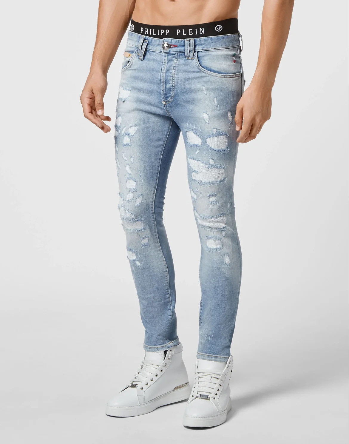 Denim Trousers Skinny Studs, цвет: Голубой