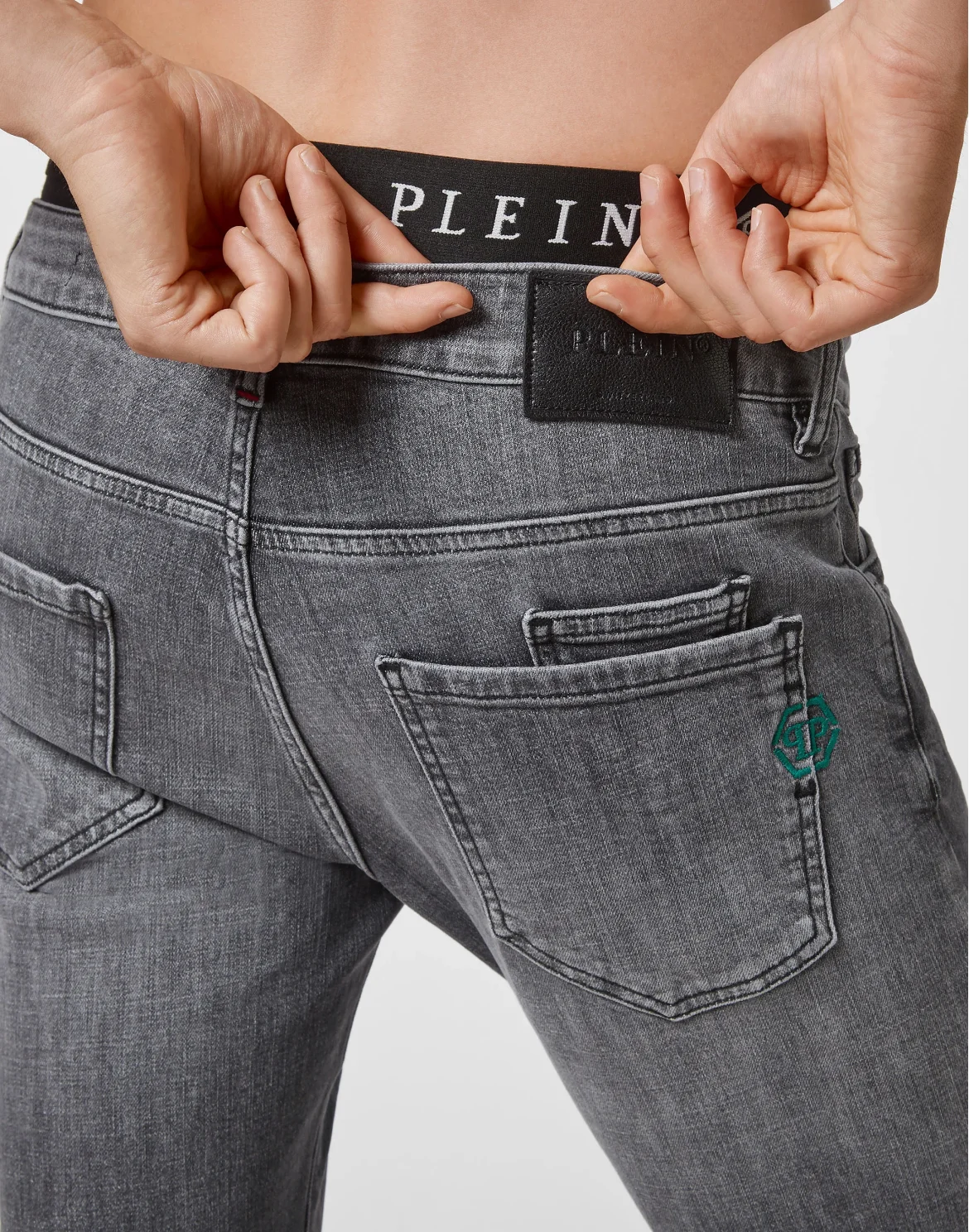 Denim Trousers Straight Cut, цвет: Серый