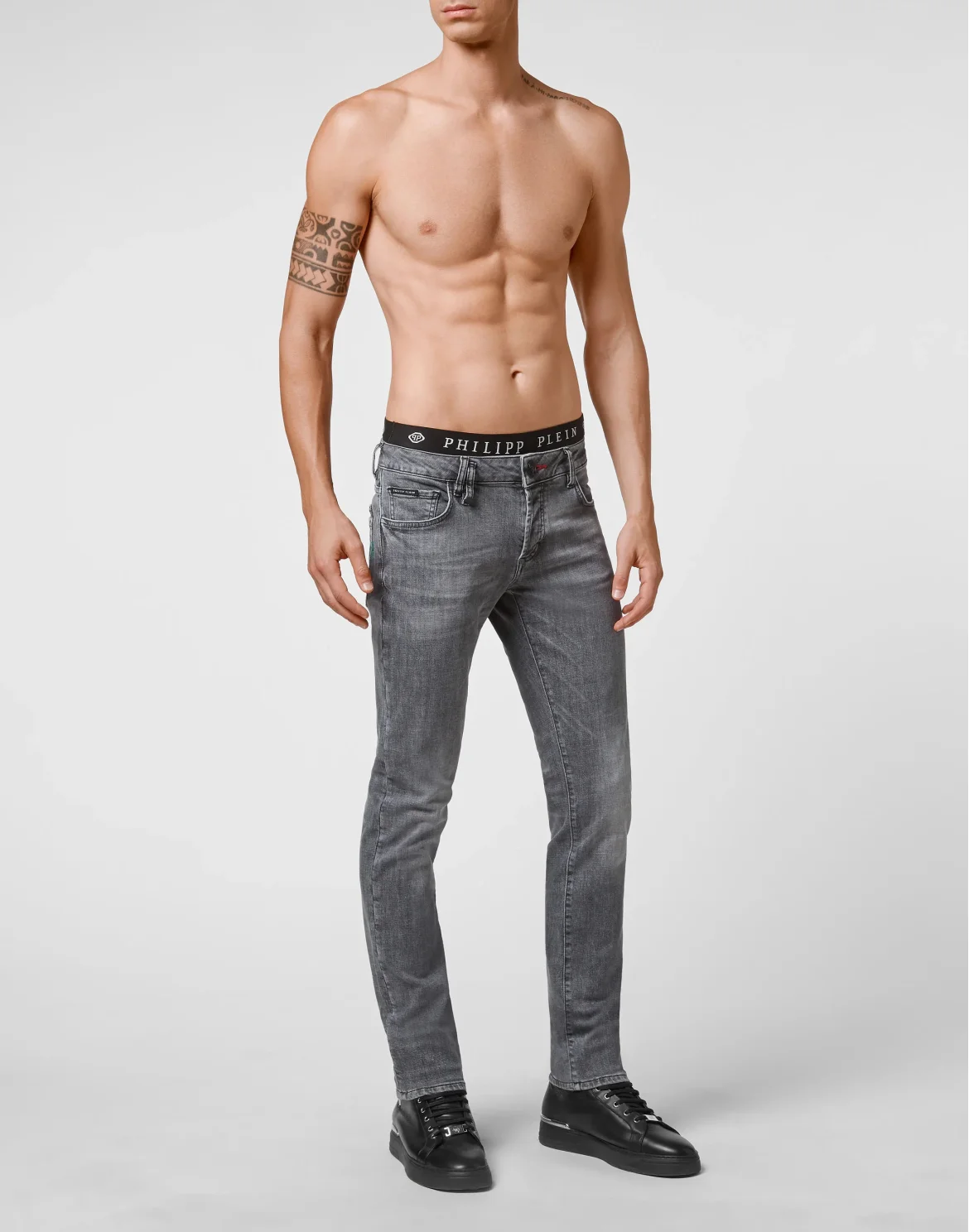 Denim Trousers Straight Cut, цвет: Серый