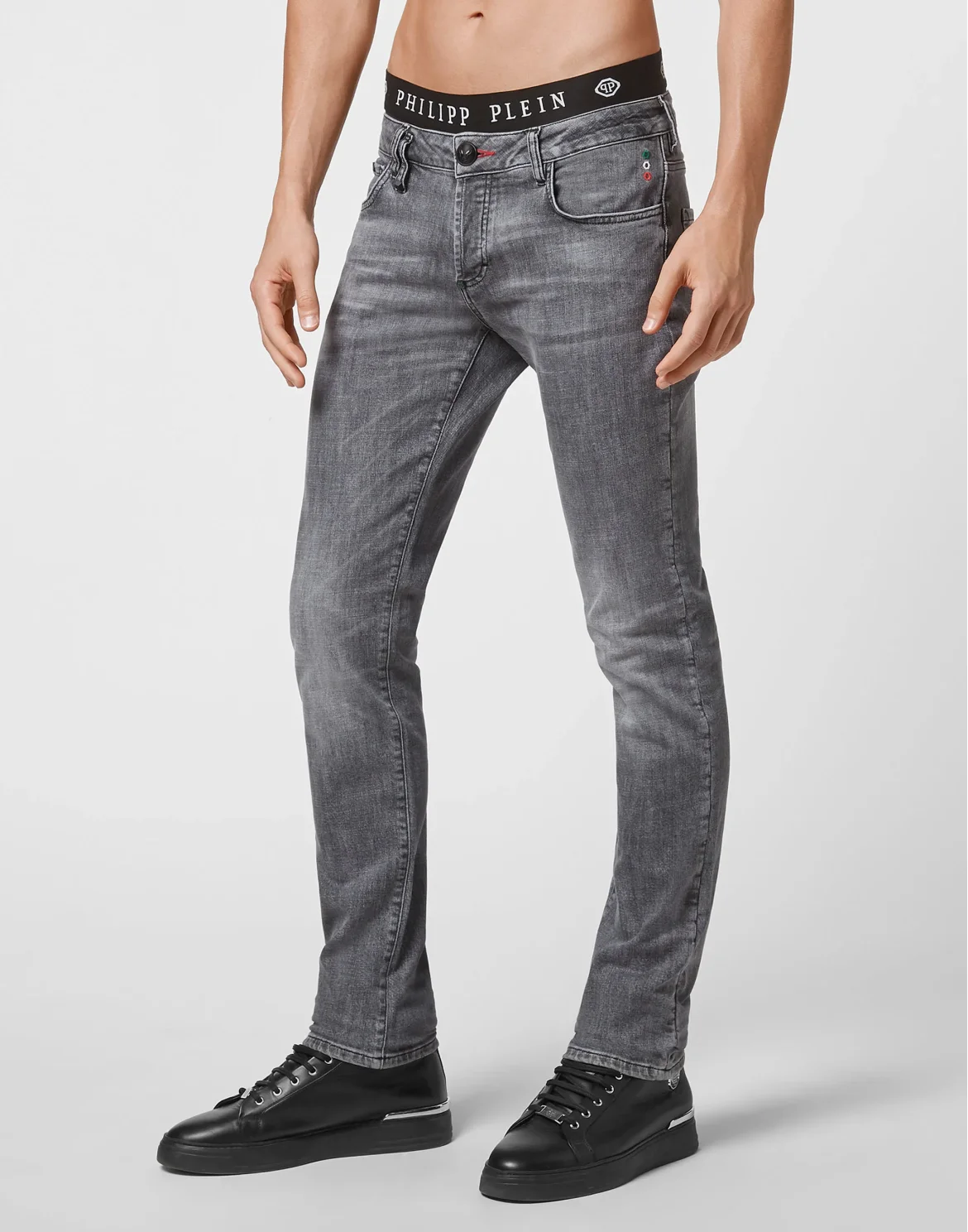 Denim Trousers Straight Cut, цвет: Серый