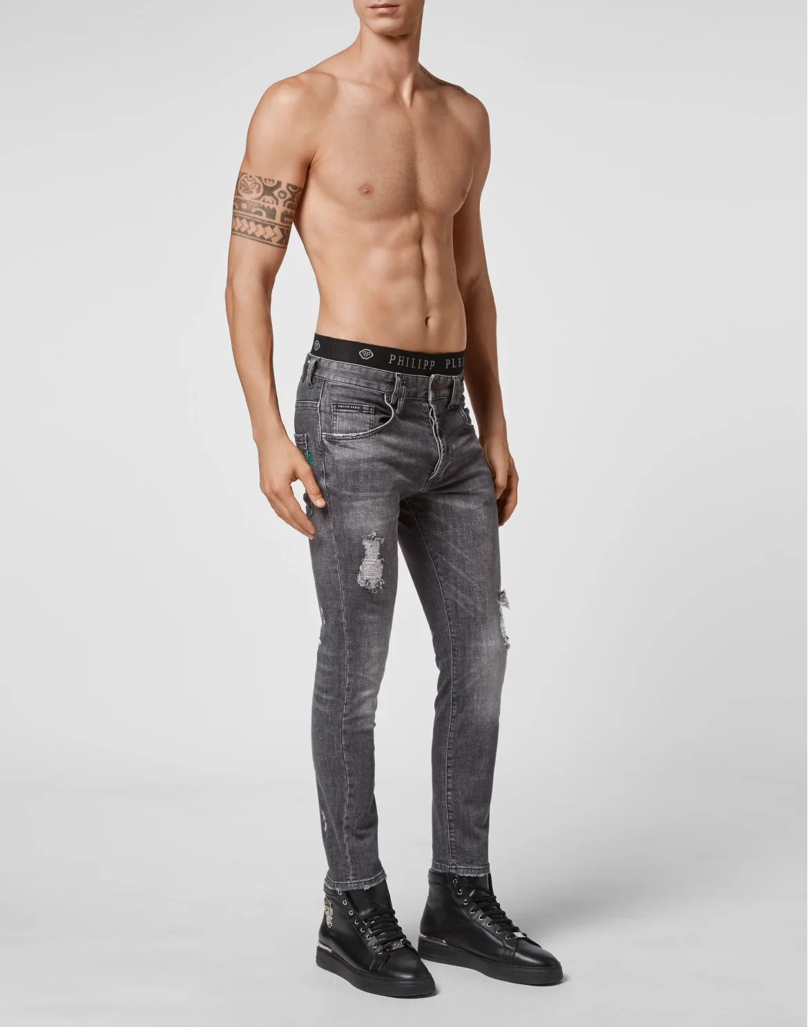Denim Trousers Skinny, цвет: Серый