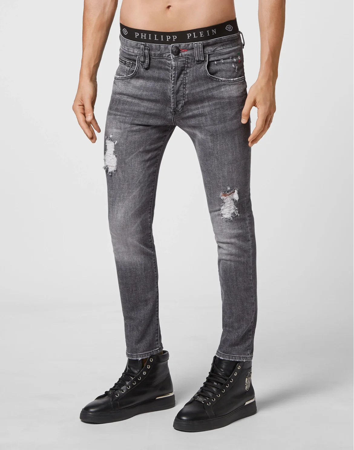 Denim Trousers Skinny, цвет: Серый