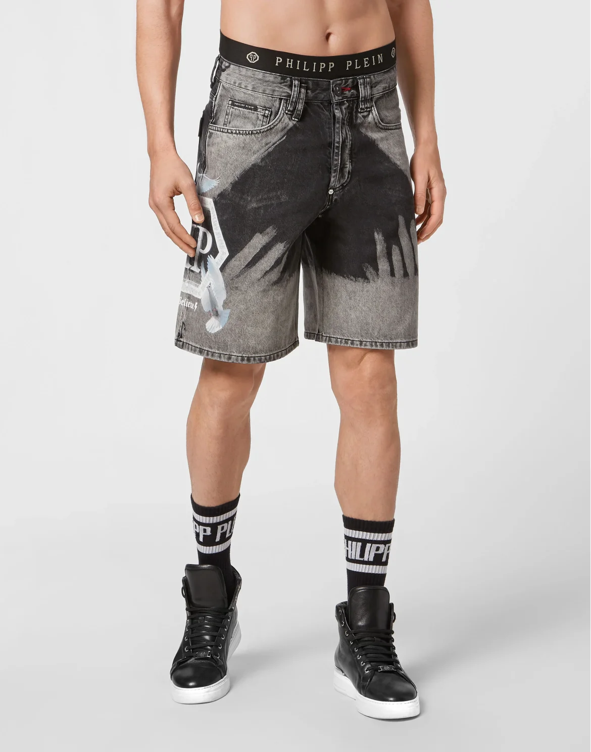 Denim Capri Shorts Bleached, цвет: Белый