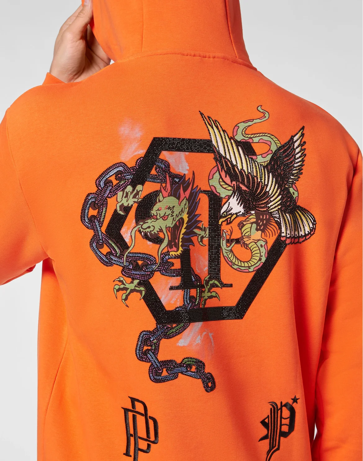 Hoodie sweatshirt Stones  Gothic Plein, цвет: Оранжевый
