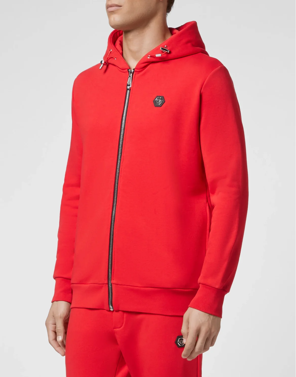 Hoodie Sweatjacket Full Zip Iconic Plein, цвет: Красный