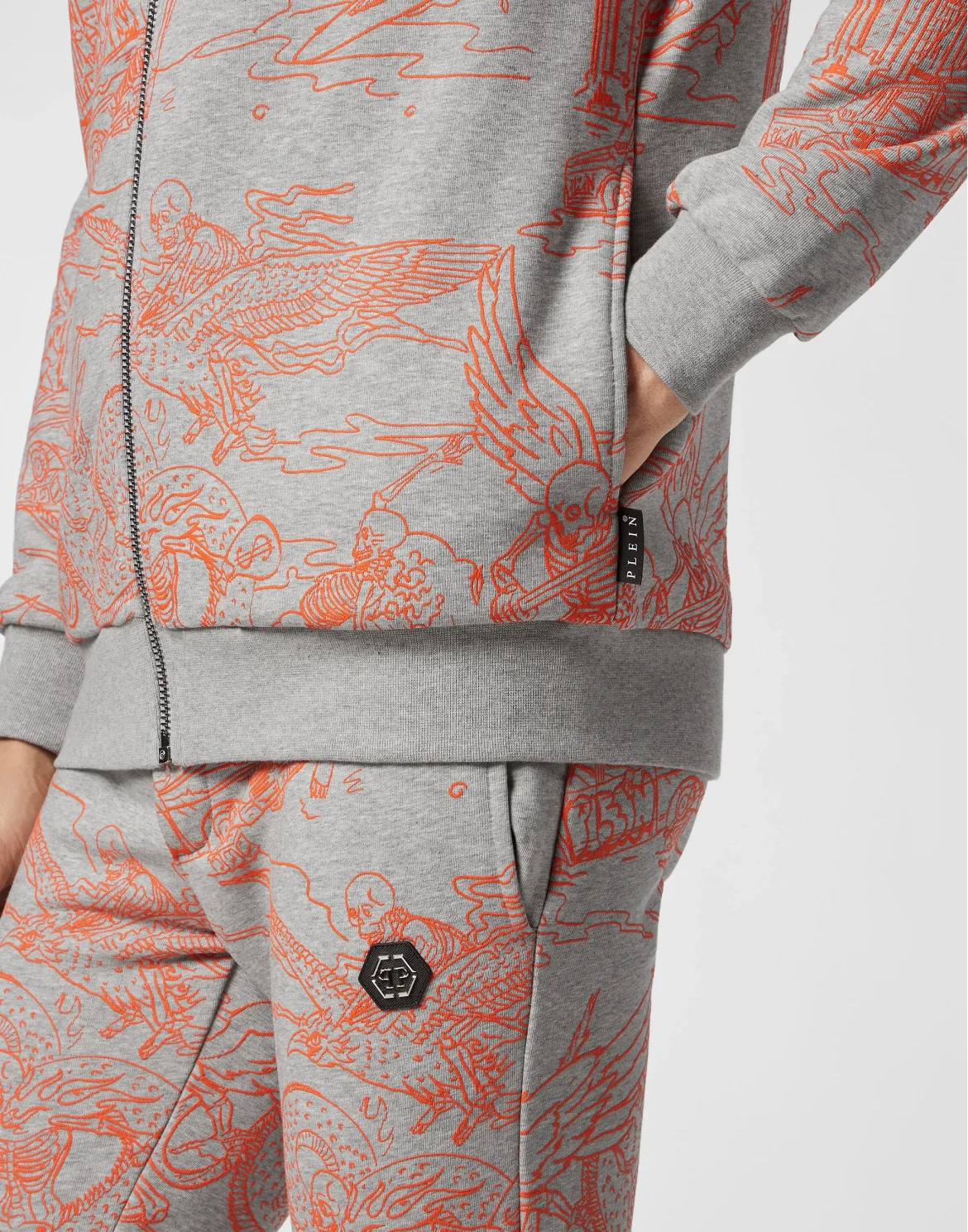 Tracksuit Top/Trousers Embroidered, цвет: Серый
