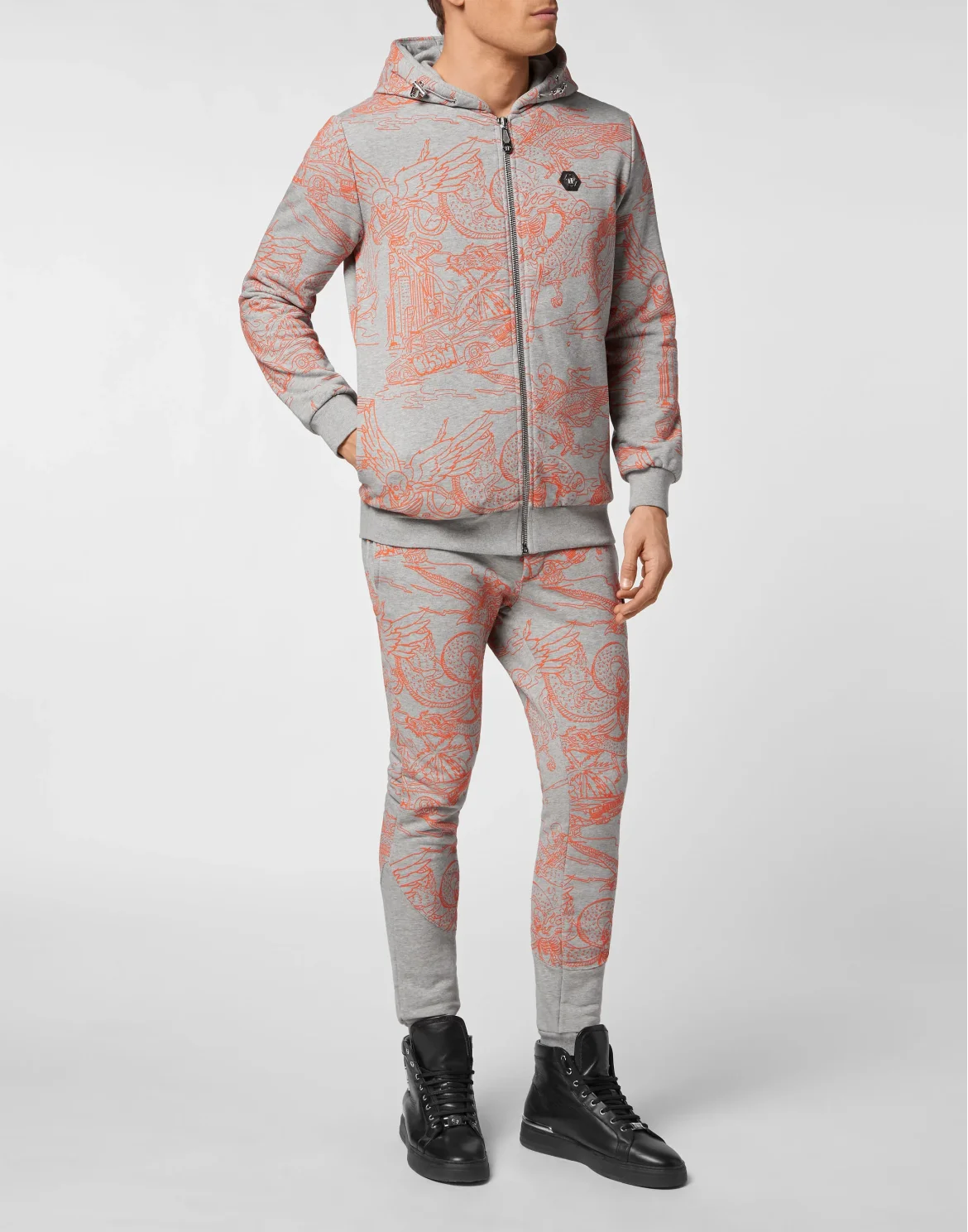 Tracksuit Top/Trousers Embroidered, цвет: Серый