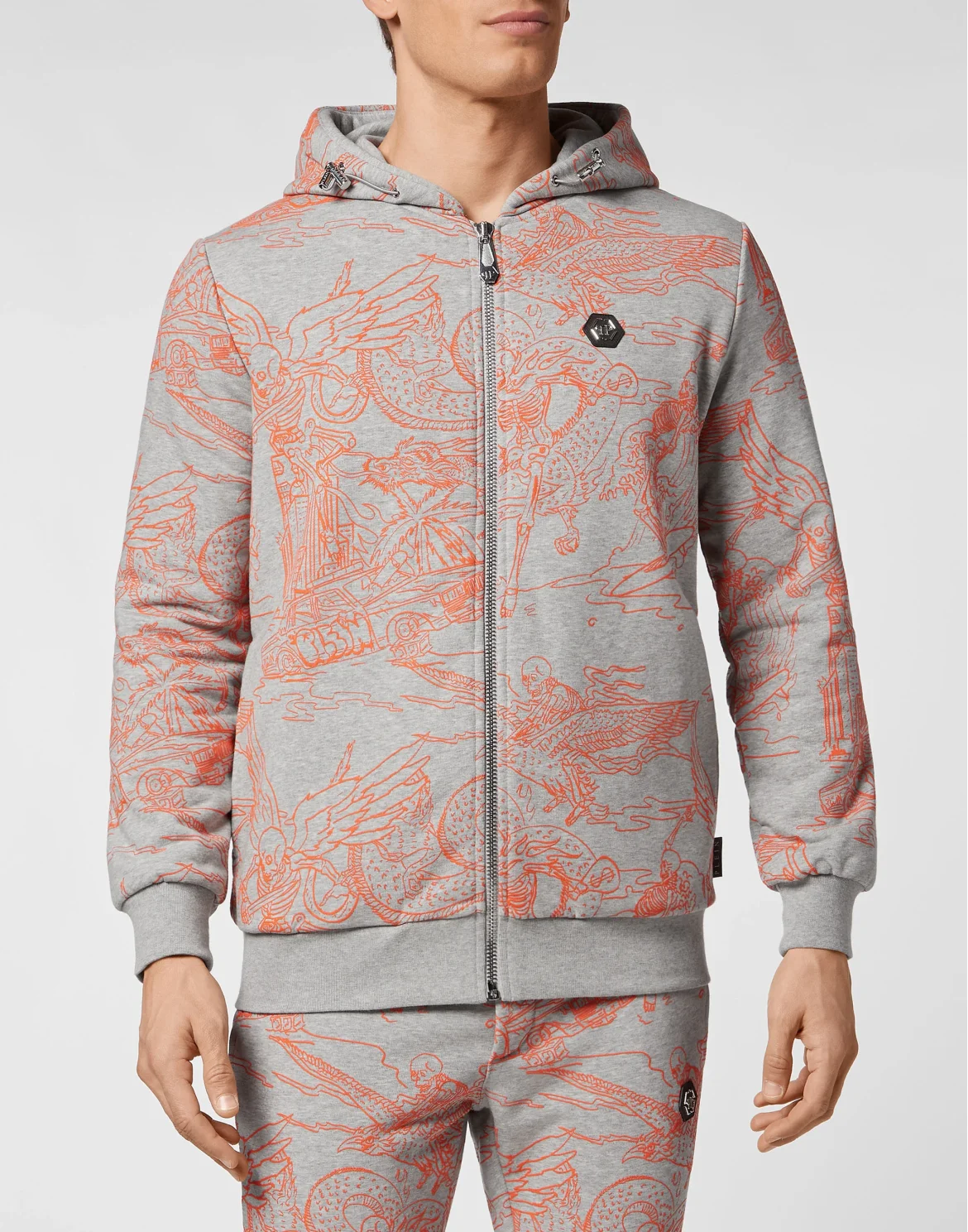 Tracksuit Top/Trousers Embroidered, цвет: Серый