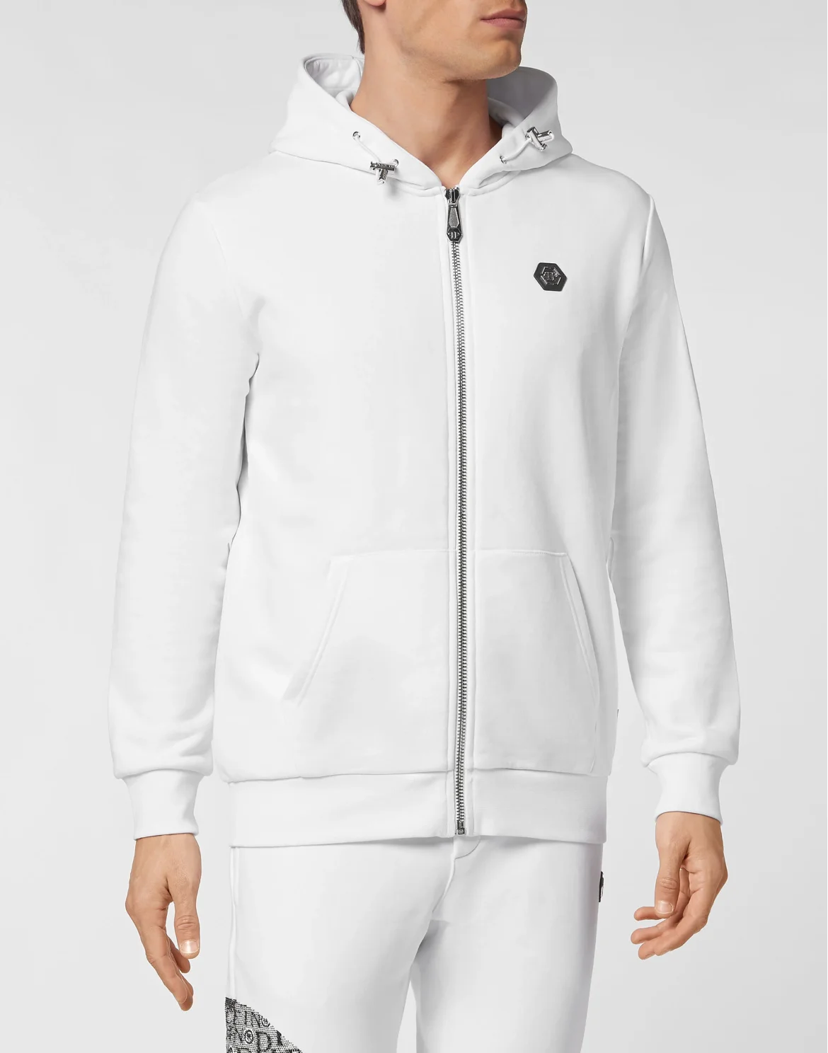 Tracksuit Top/Trousers Stones Skull and Plein, цвет: Белый