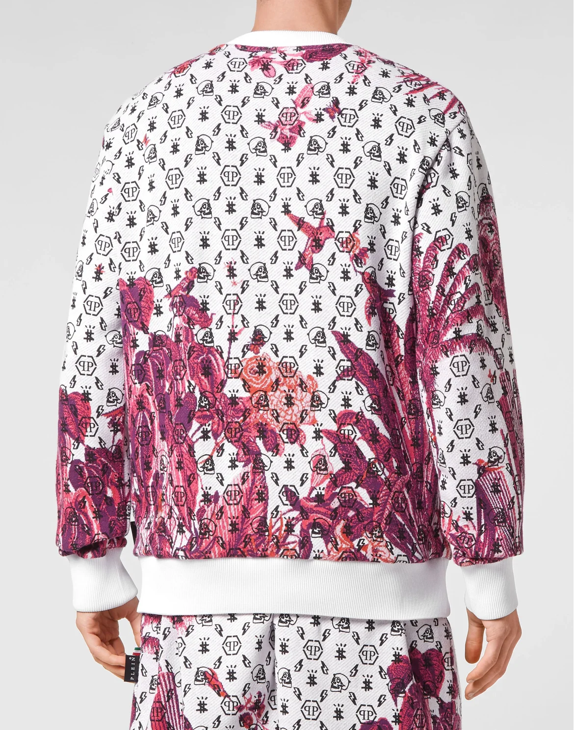 Sweatshirt Round Neck LS Flowers, цвет: Белый