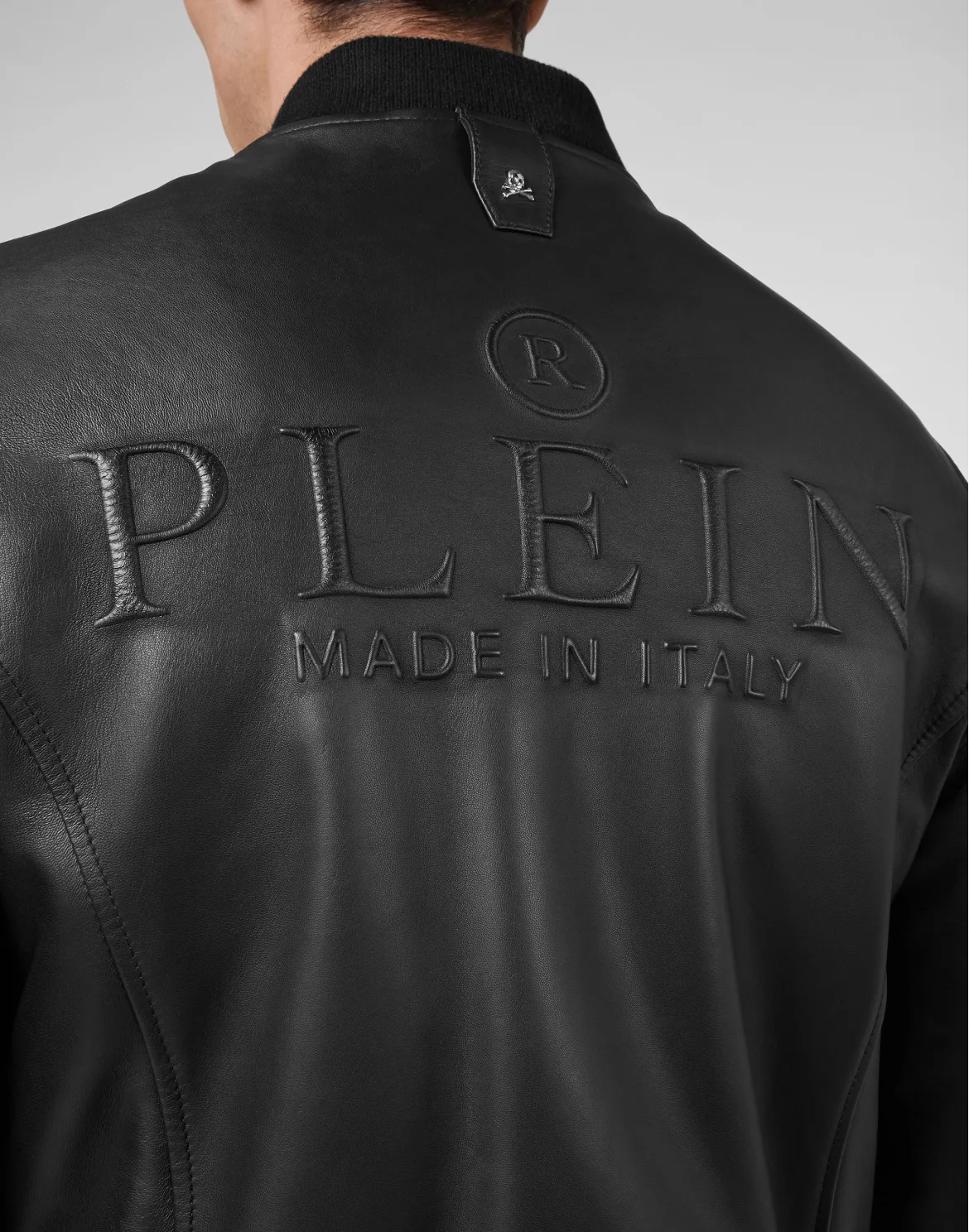 Leather Bomber Iconic Plein, цвет: Черный