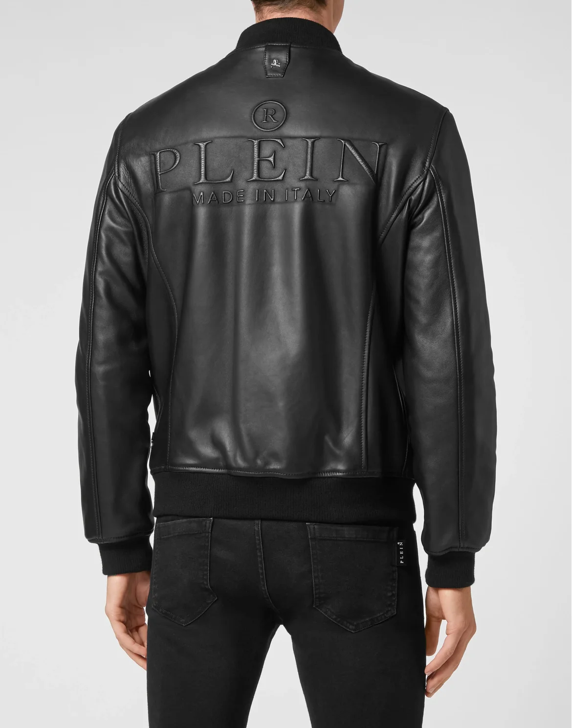 Leather Bomber Iconic Plein, цвет: Черный