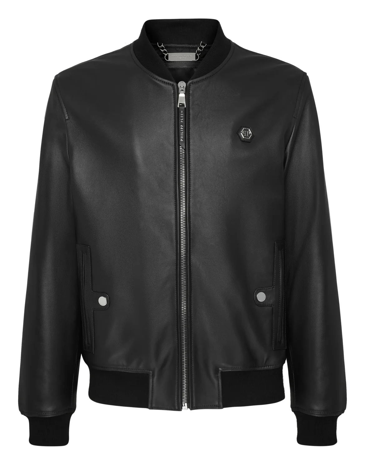 Leather Bomber Iconic Plein, цвет: Черный