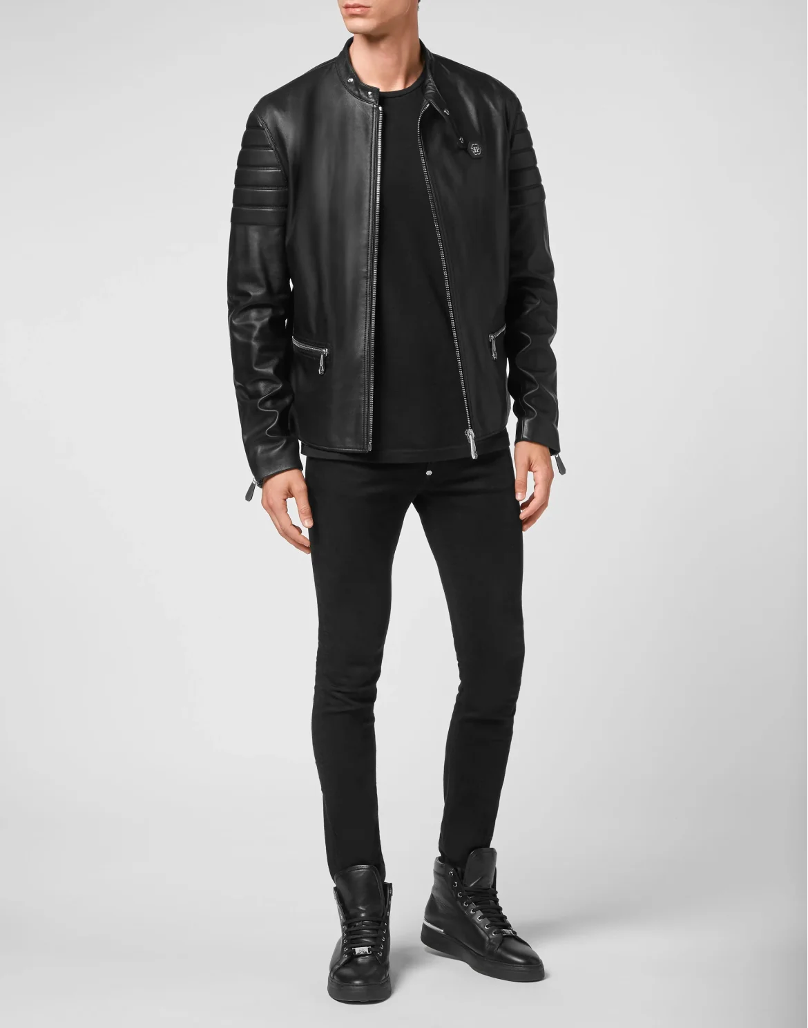 Leather Moto Jacket Dobermann, цвет: Черный