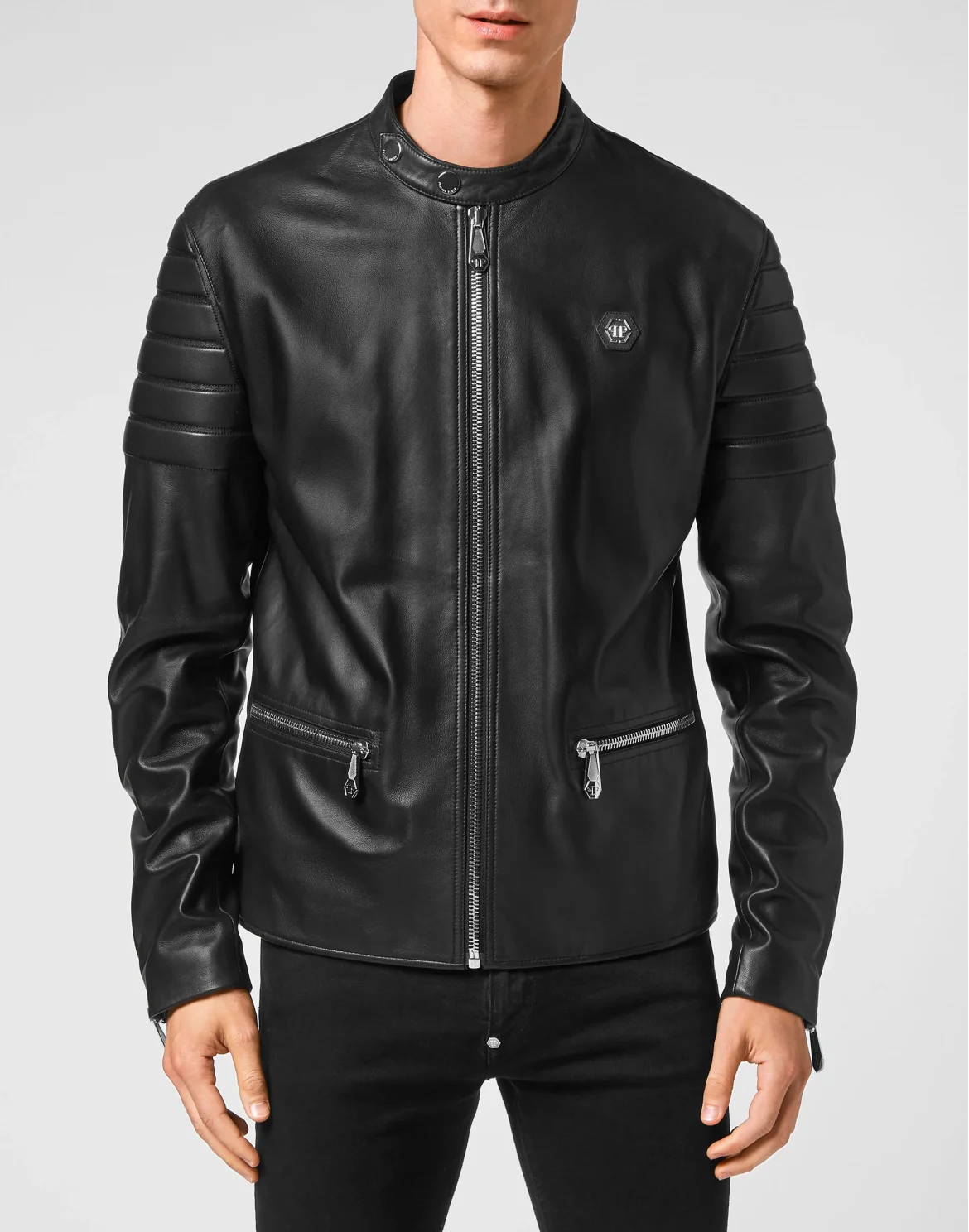 Leather Moto Jacket Dobermann, цвет: Черный
