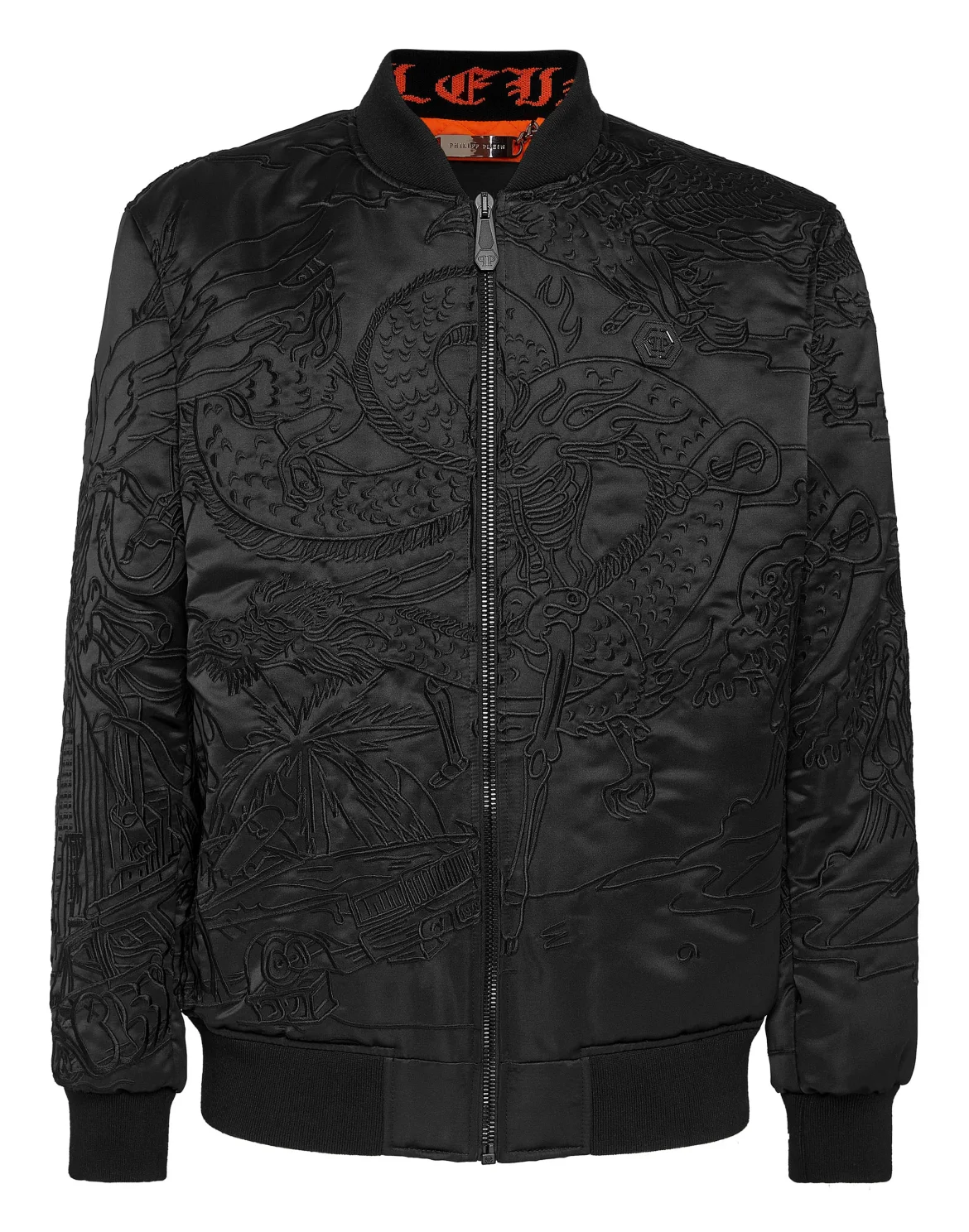 Satin Bomber Skeleton tattoo, цвет: Черный