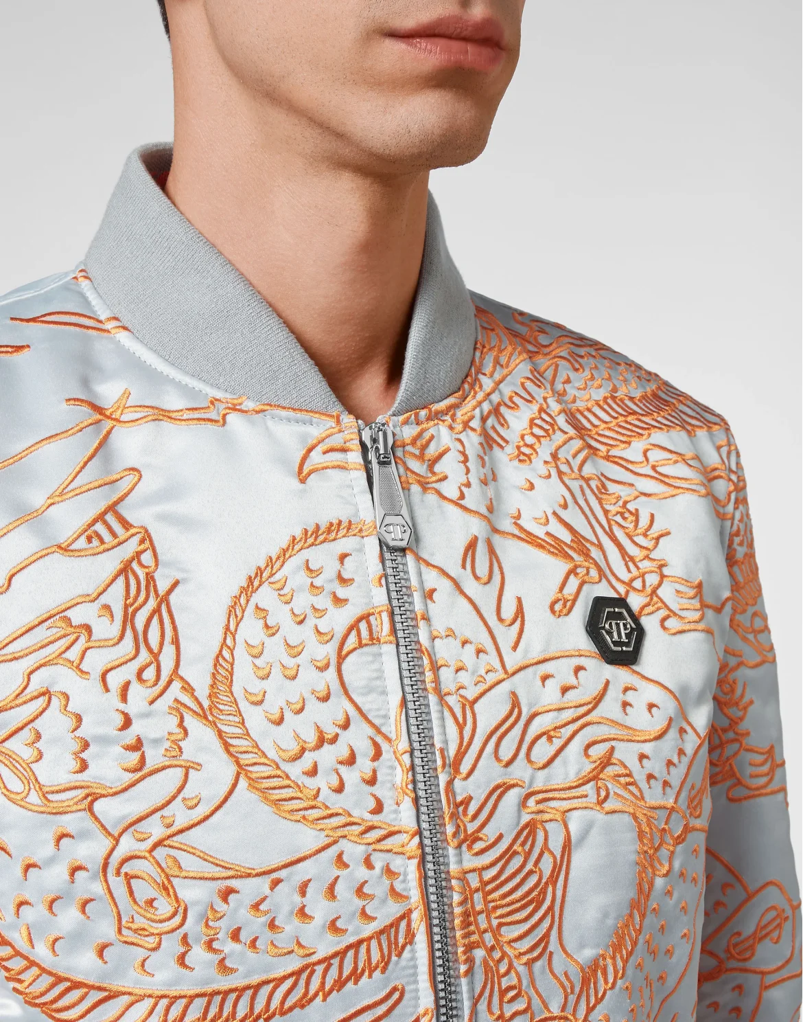 Satin Bomber Skeleton tattoo, цвет: Серый