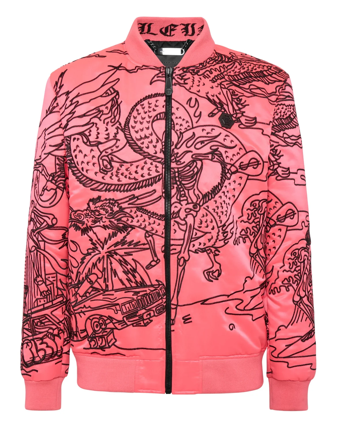 Satin Bomber Skeleton tattoo, цвет: Розовый