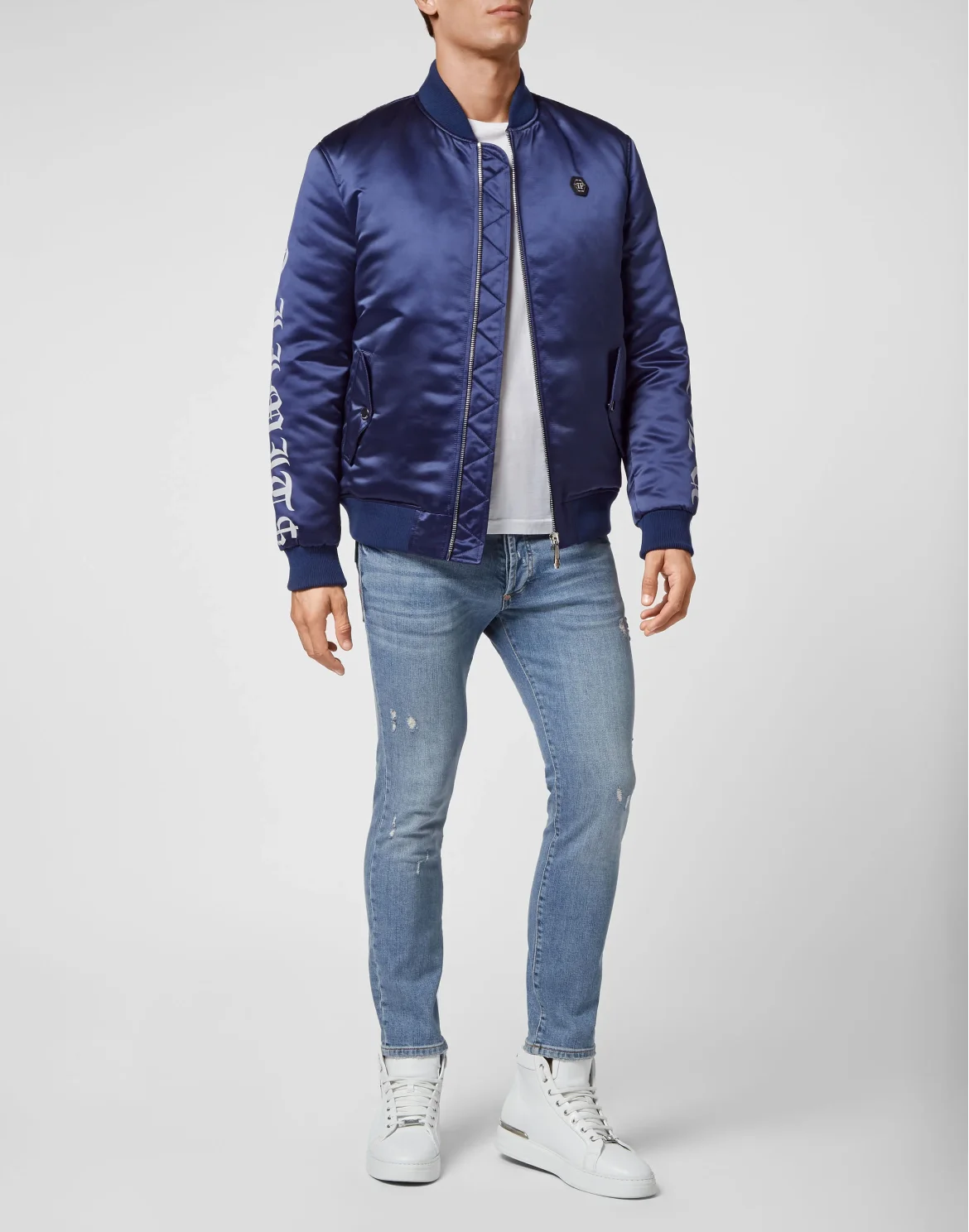 Satin Top Gun Bomber Hexagon, цвет: Синий