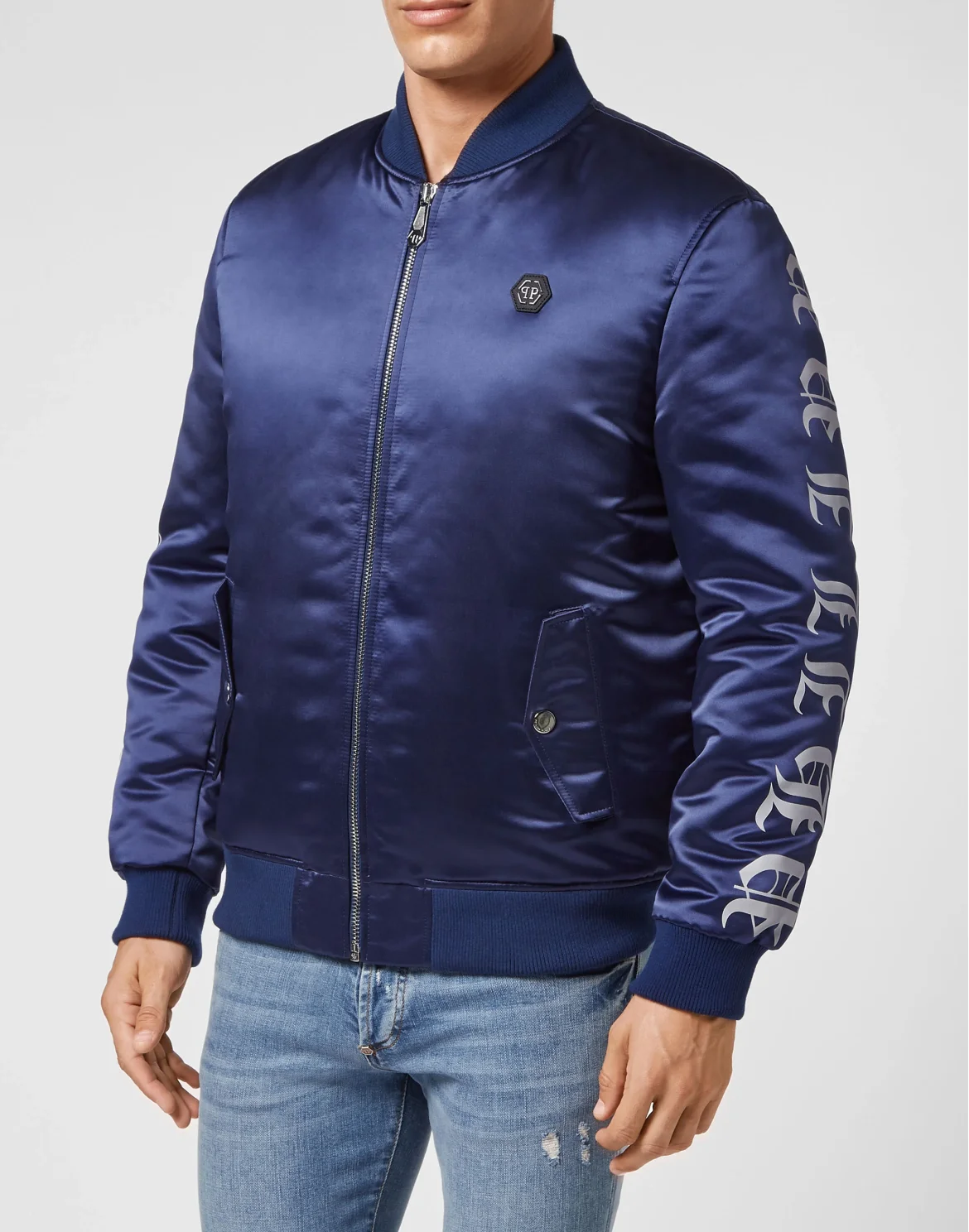 Satin Top Gun Bomber Hexagon, цвет: Синий