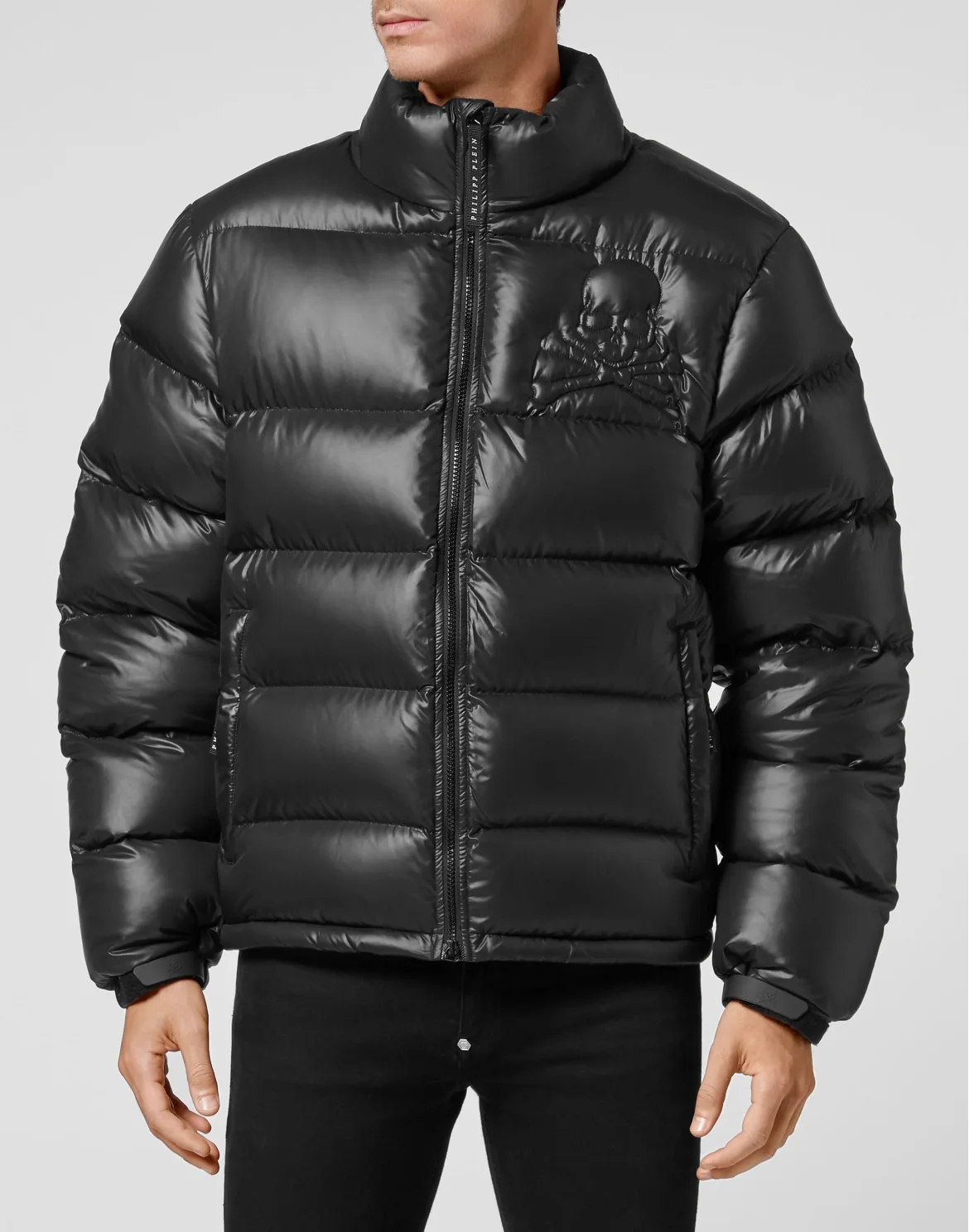 Nylon Oversize Jacket Skull, цвет: Черный
